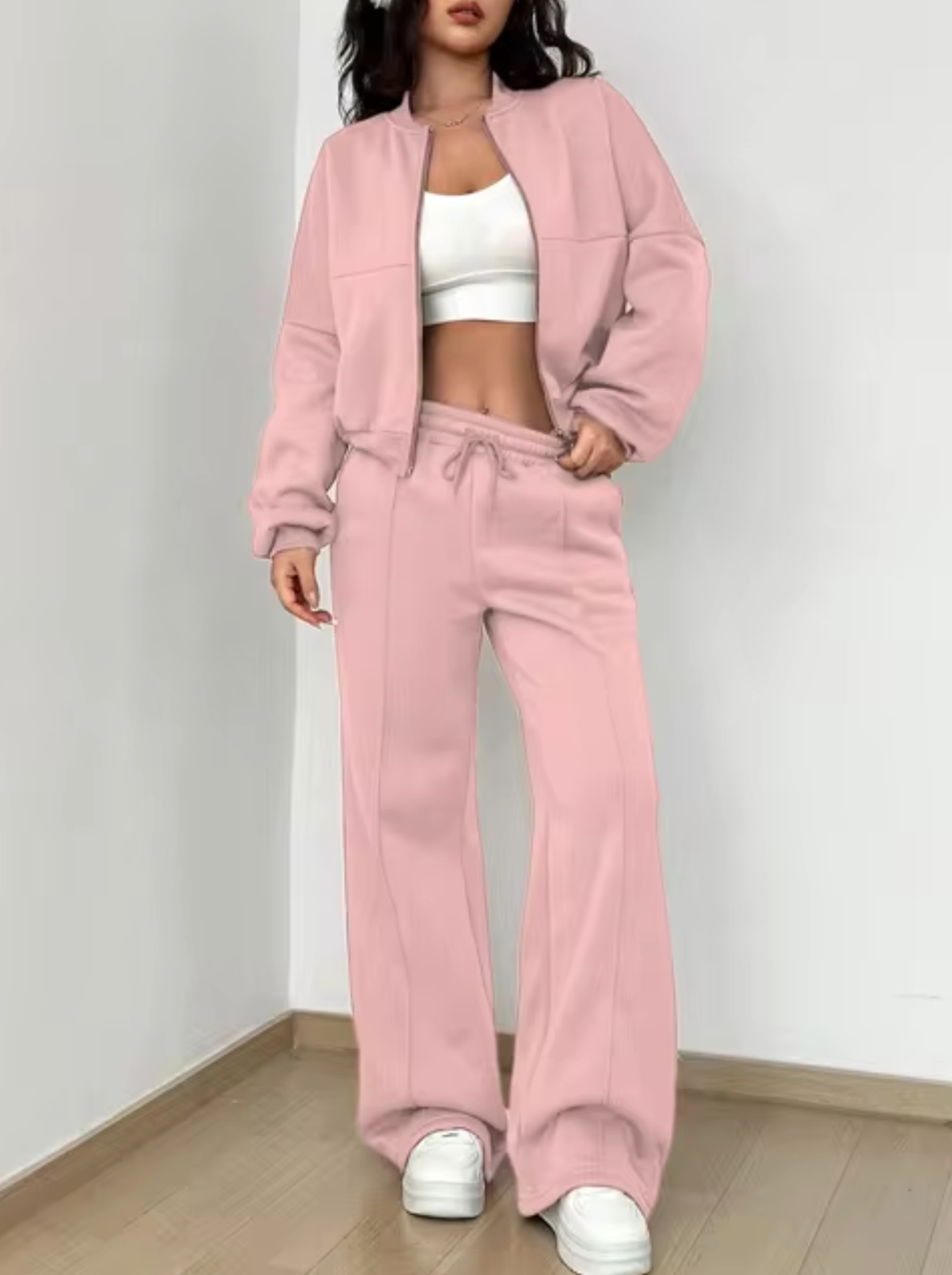 LAYLA - Conjunto de bomber y pantalón de algodón para mujer