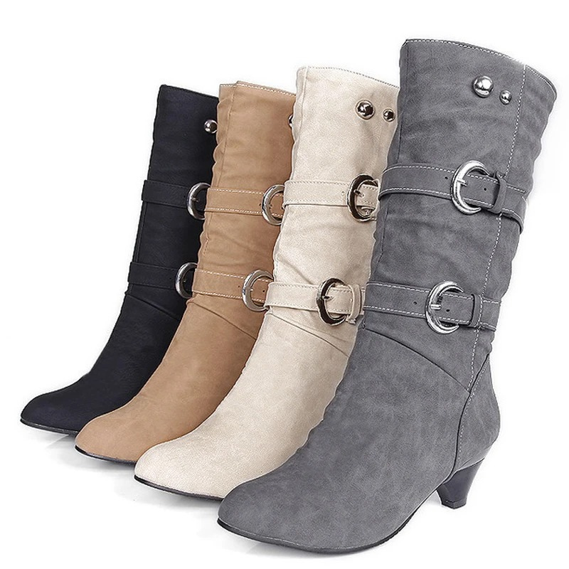 LUCIA - Botas altas con puntera redonda para mujer