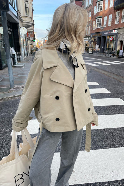 IRIS - Abrigo trench coat beige para mujer