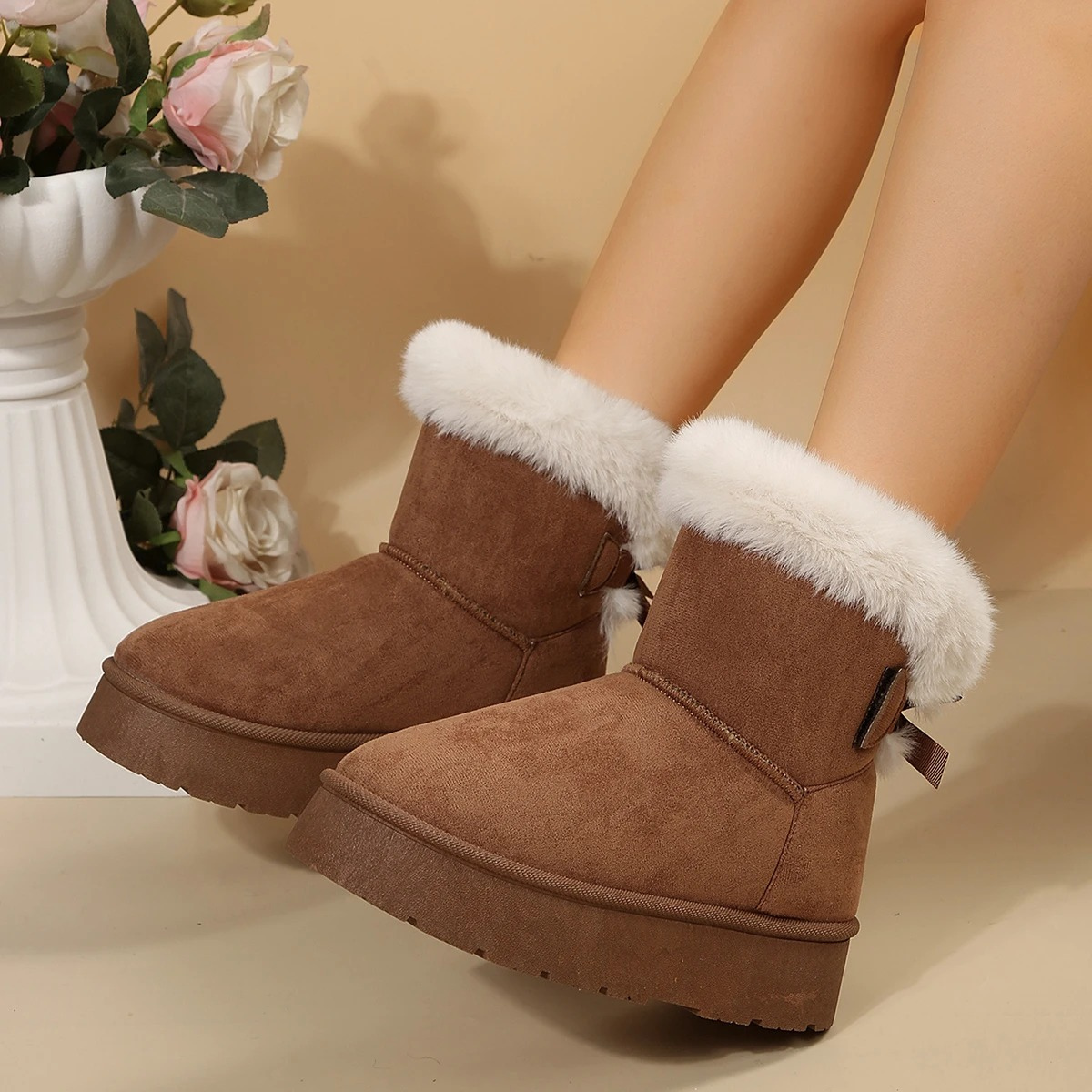 ALINA - Botas de invierno ligeras con puntera redonda y forro suave