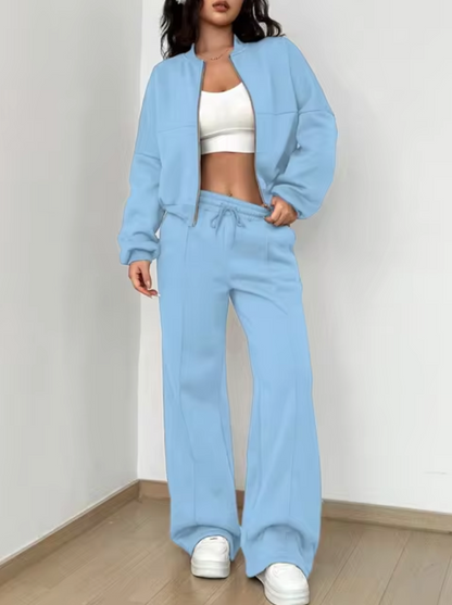 LAYLA - Conjunto de bomber y pantalón de algodón para mujer