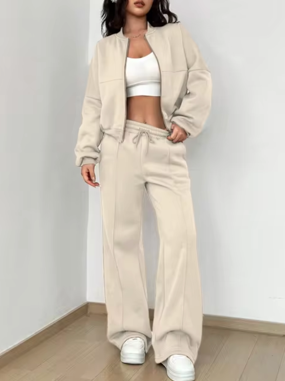 LAYLA - Conjunto de bomber y pantalón de algodón para mujer