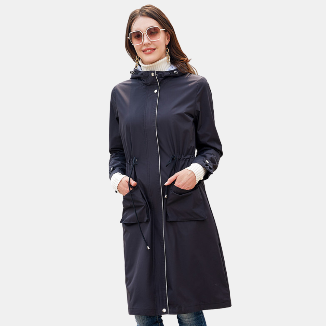 SYLKE - Abrigo impermeable largo para mujeres