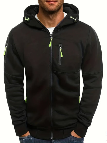 IVAN - Sudadera con cremallera y capucha ajustable para hombre