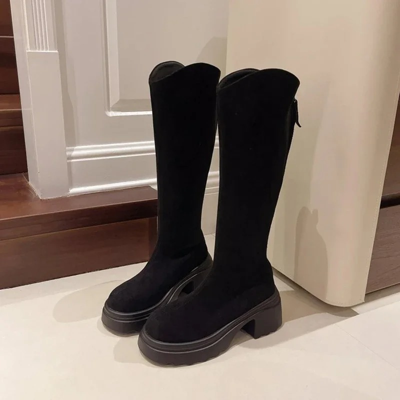 LIA - Botas altas con puntera redonda para mujer