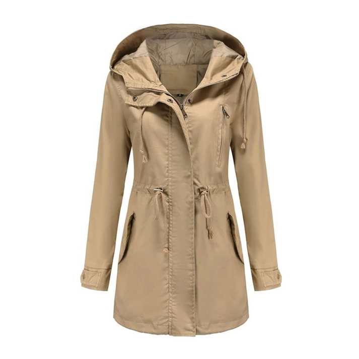 NEUS - Abrigo trench largo con cordón ajustable para mujer