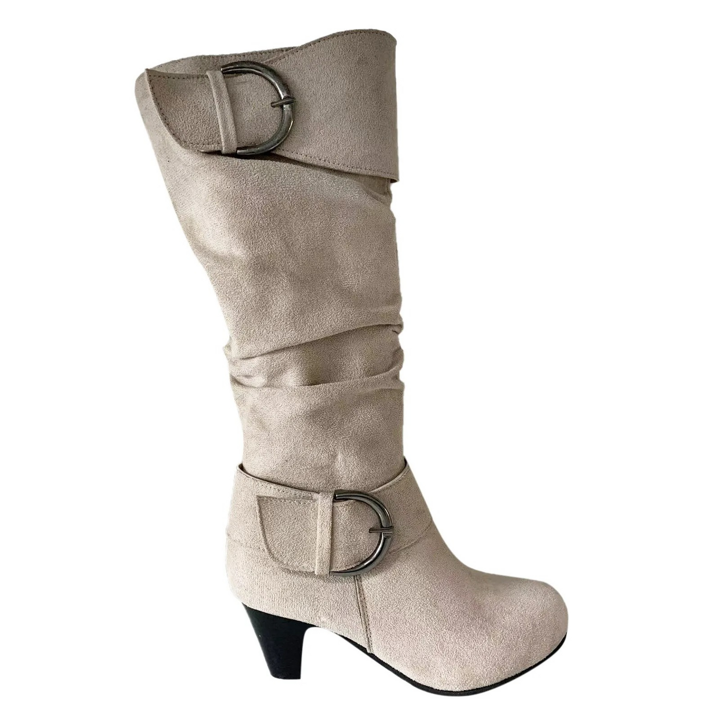 AMARA - Botas altas cómodas con detalle de hebilla para mujer