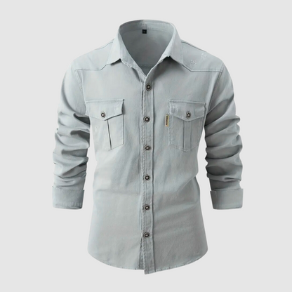 RAMIRO - Camisa utility de manga larga con botones para hombre