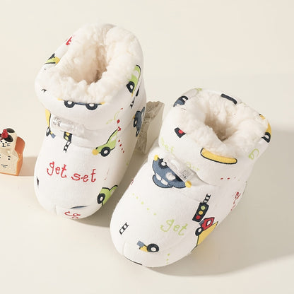 LINA - Botines de felpa fáciles de poner para bebés, niños y niñas