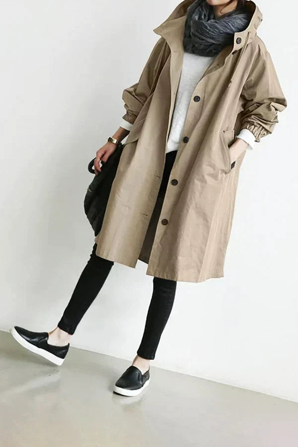 CELINE - Trench coat impermeable oversize de media longitud para mujer