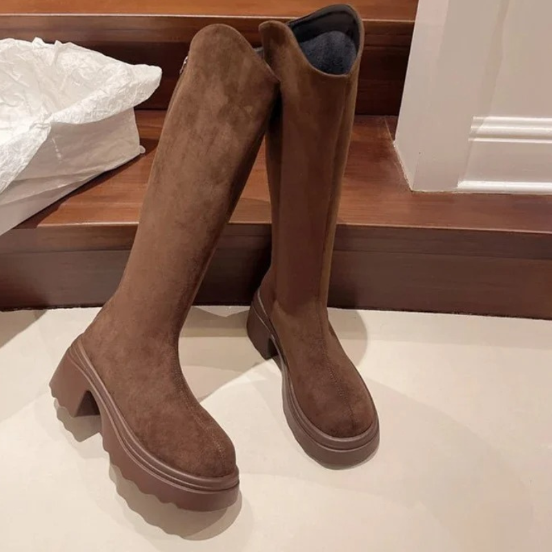 LIA - Botas altas con puntera redonda para mujer