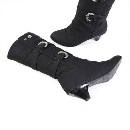 LUCIA - Botas altas con puntera redonda para mujer