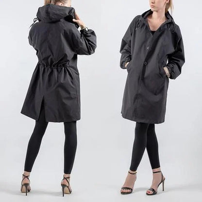 MARIS – Gabardina impermeable oversize de largo medio para mujer