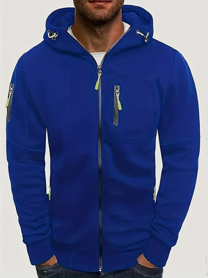 IVAN - Sudadera con cremallera y capucha ajustable para hombre