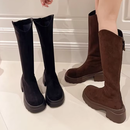 LIA - Botas altas con puntera redonda para mujer