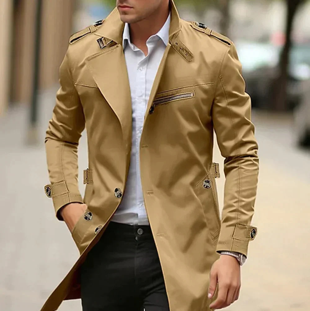 ANISH - Trench coat clásico para hombre