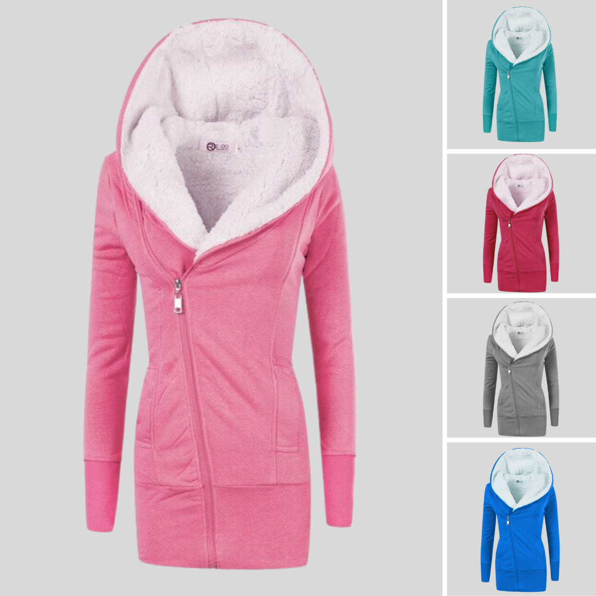 DALIA - Chaqueta de forro polar con capucha para mujer