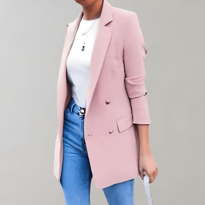 CASSIA - Blazer larga elegante para mujer