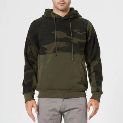 AZZURRA - Sudadera con capucha relajada de camuflaje para hombre