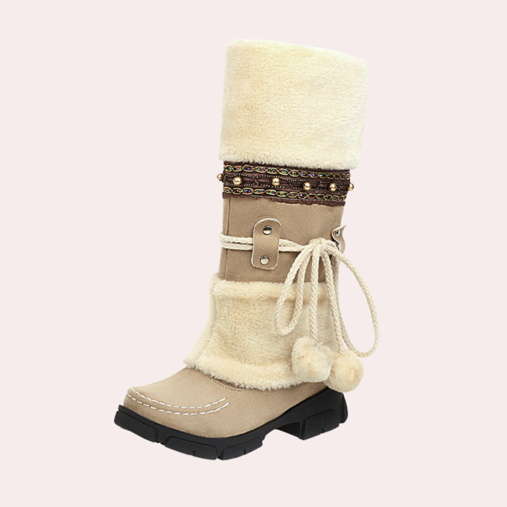 INESA - Botas de nieve cálidas y con estilo para mujer