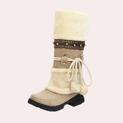 INESA - Botas de nieve cálidas y con estilo para mujer