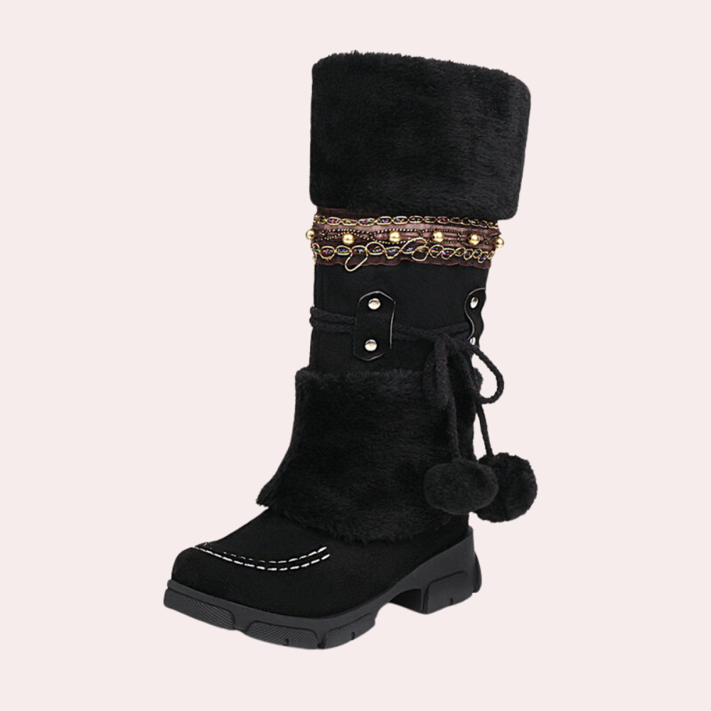 INESA - Botas de nieve cálidas y con estilo para mujer