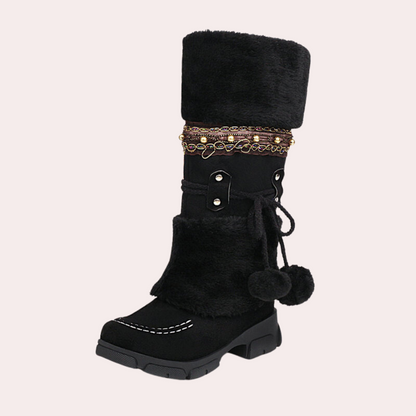 INESA - Botas de nieve cálidas y con estilo para mujer