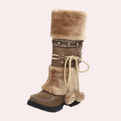 INESA - Botas de nieve cálidas y con estilo para mujer