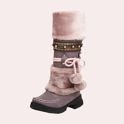 INESA - Botas de nieve cálidas y con estilo para mujer