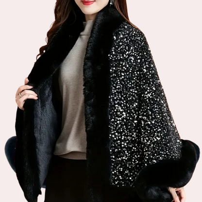 NATI - Abrigo tipo bufanda glamourosa y elegante de invierno para mujer