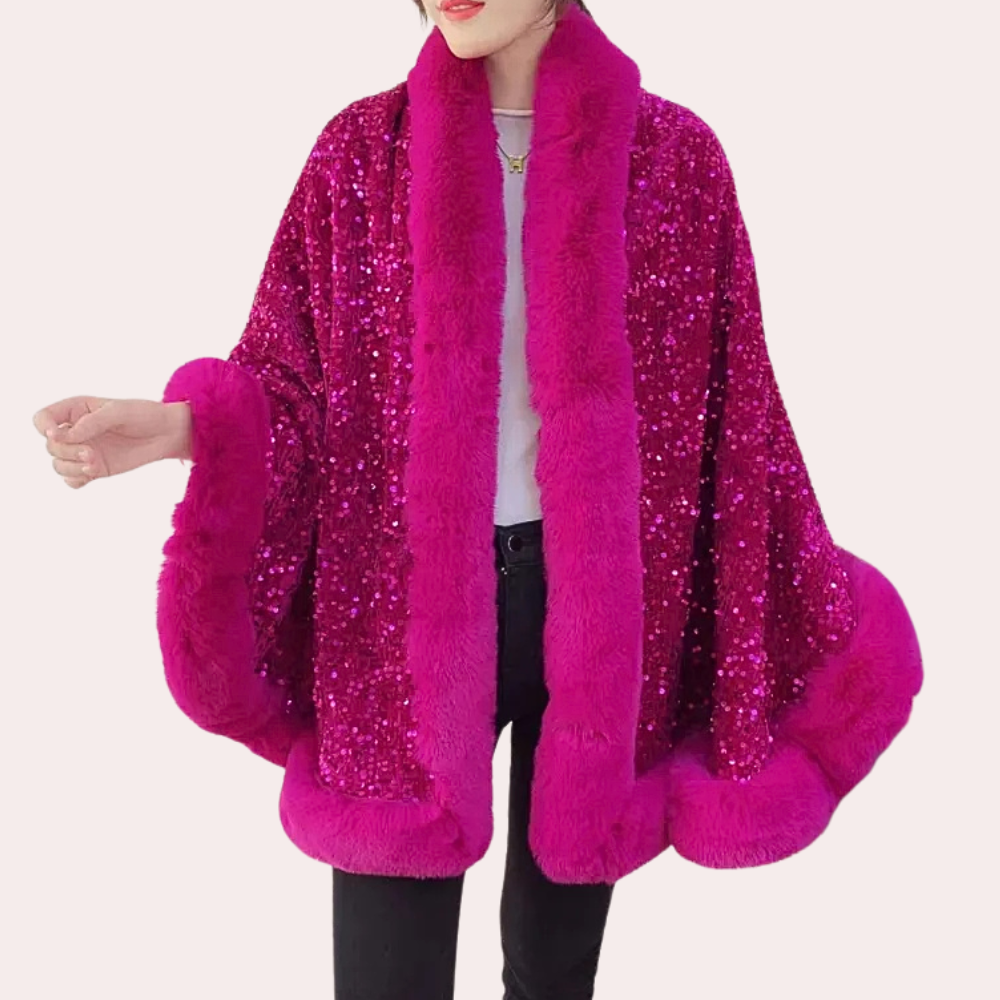 NATI - Abrigo tipo bufanda glamourosa y elegante de invierno para mujer