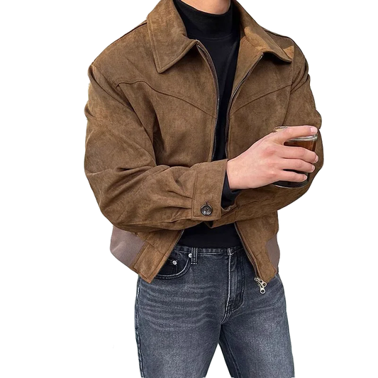 VICTOR - Chaqueta de estilo vintage con cremallera para hombre