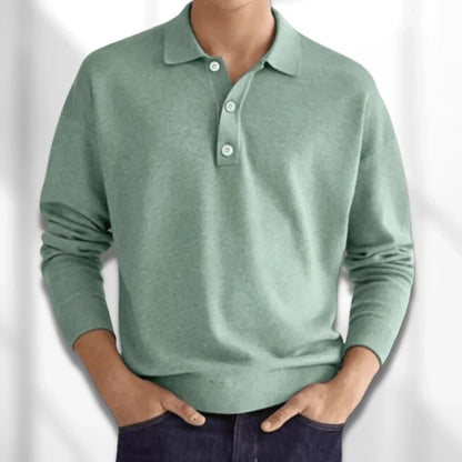 ÁLVARO - Polo de punto para hombre con mangas largas