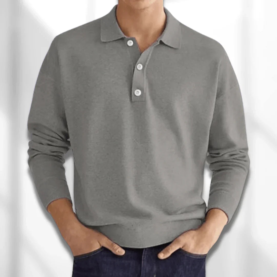 ÁLVARO - Polo de punto para hombre con mangas largas