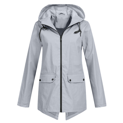 LORELEI - Chaqueta impermeable con cremallera y capucha para mujer