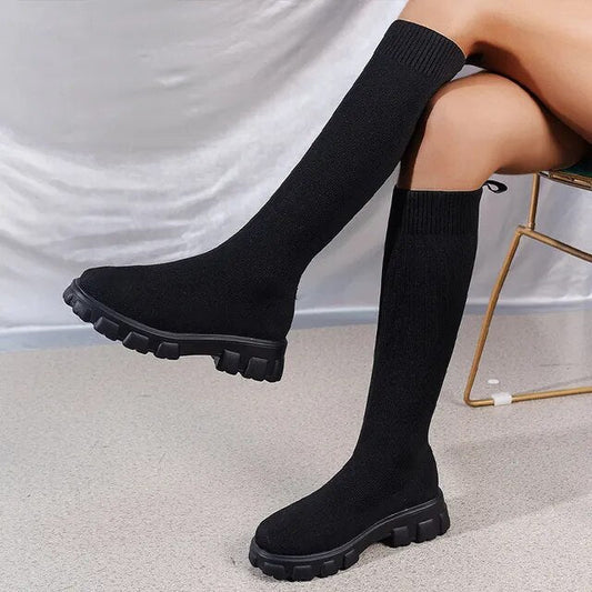 FIORELLA – Botas planas caña alta de moda para mujer