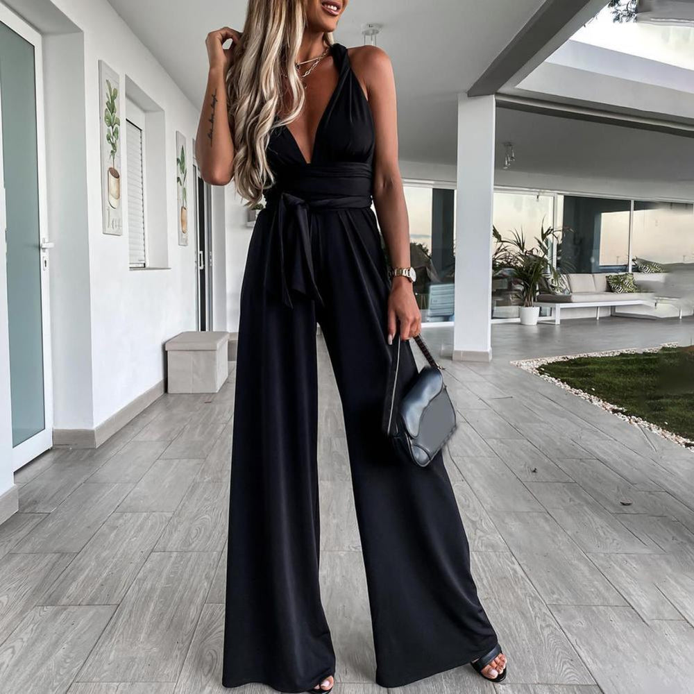 Mono ancho con escote cruzado y caída elegante – MAIRENA