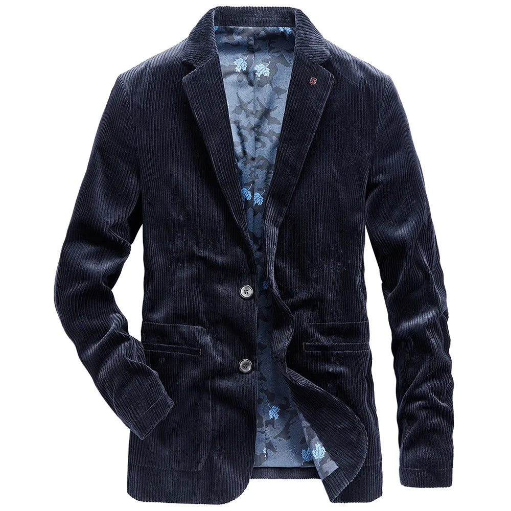 OLIVER - Blazer de pana con forro floral para hombre