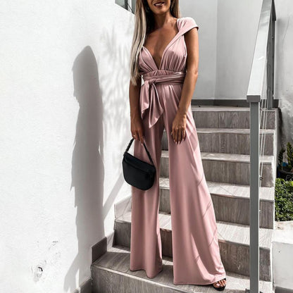 Mono ancho con escote cruzado y caída elegante – MAIRENA
