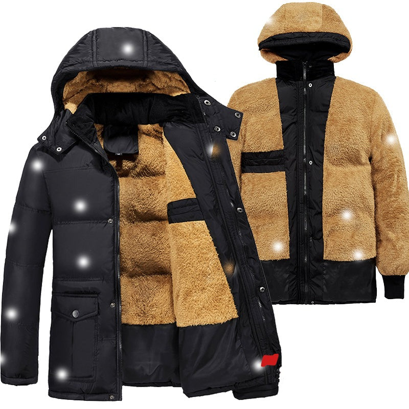 SOREN - Abrigo de invierno reversible con forro acolchado para hombre