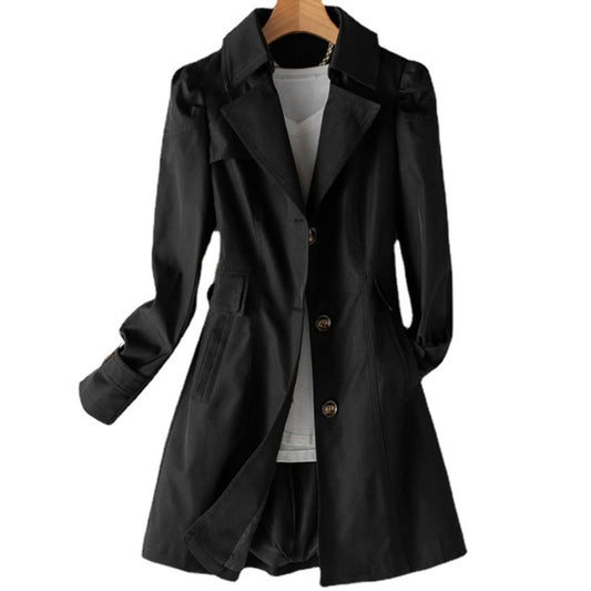 LAIA - Abrigo trench coat largo para mujer