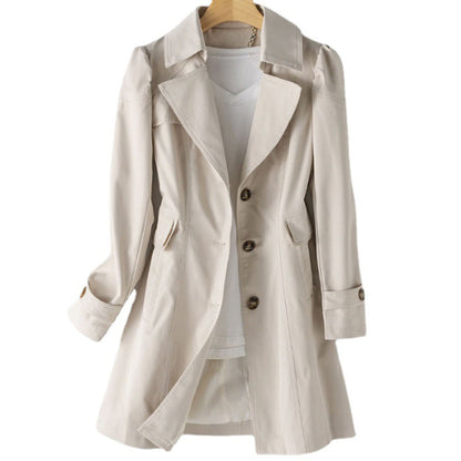 LAIA - Abrigo trench coat largo para mujer