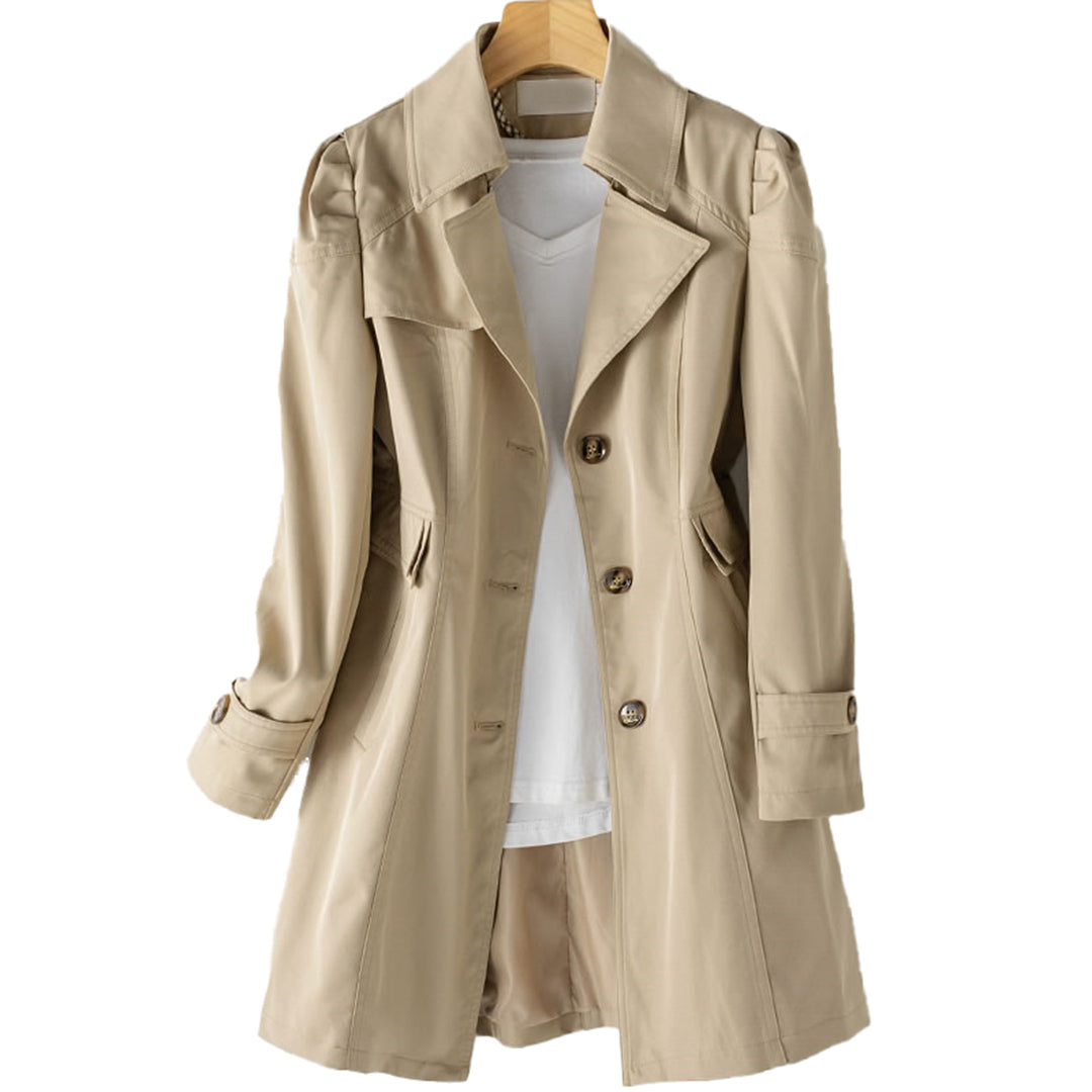 LAIA - Abrigo trench coat largo para mujer