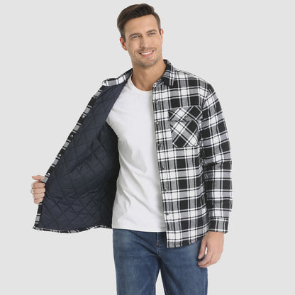 ROMEO - Chaqueta de cuadros con bolsillos frontales para hombre