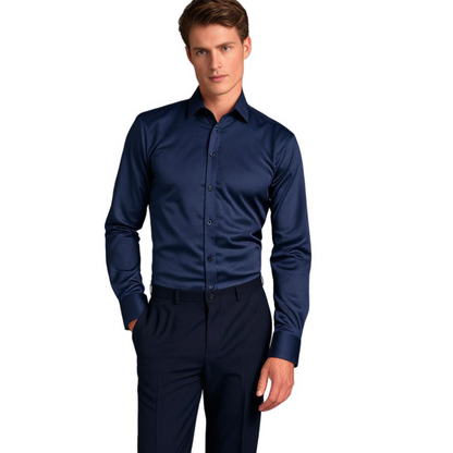 MARCOS - Camisa slim fit de manga larga para hombre