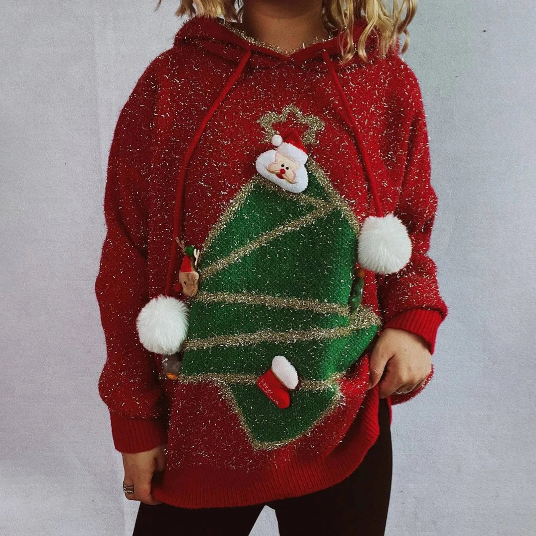 LUCÍA - Jersey navideño casual con mangas largas para mujer