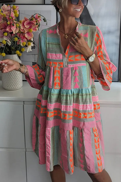 NAIRA – Vestido túnica bohemio chic con detalles étnicos refinados
