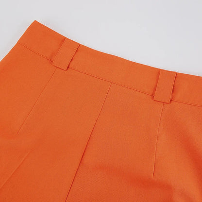 VIRIDIA - Pantalón de lino en color naranja para mujer