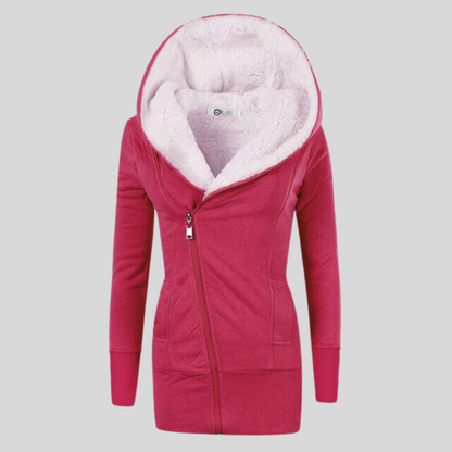 DALIA - Chaqueta de forro polar con capucha para mujer