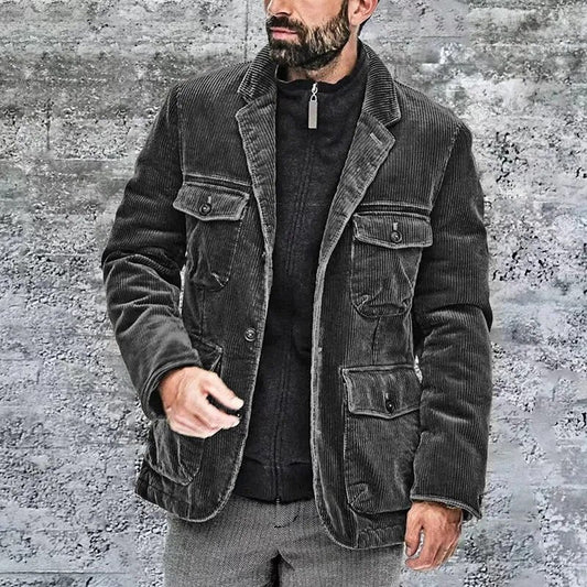 OSKAR - Chaqueta de pana robusta con bolsillos delanteros para hombre